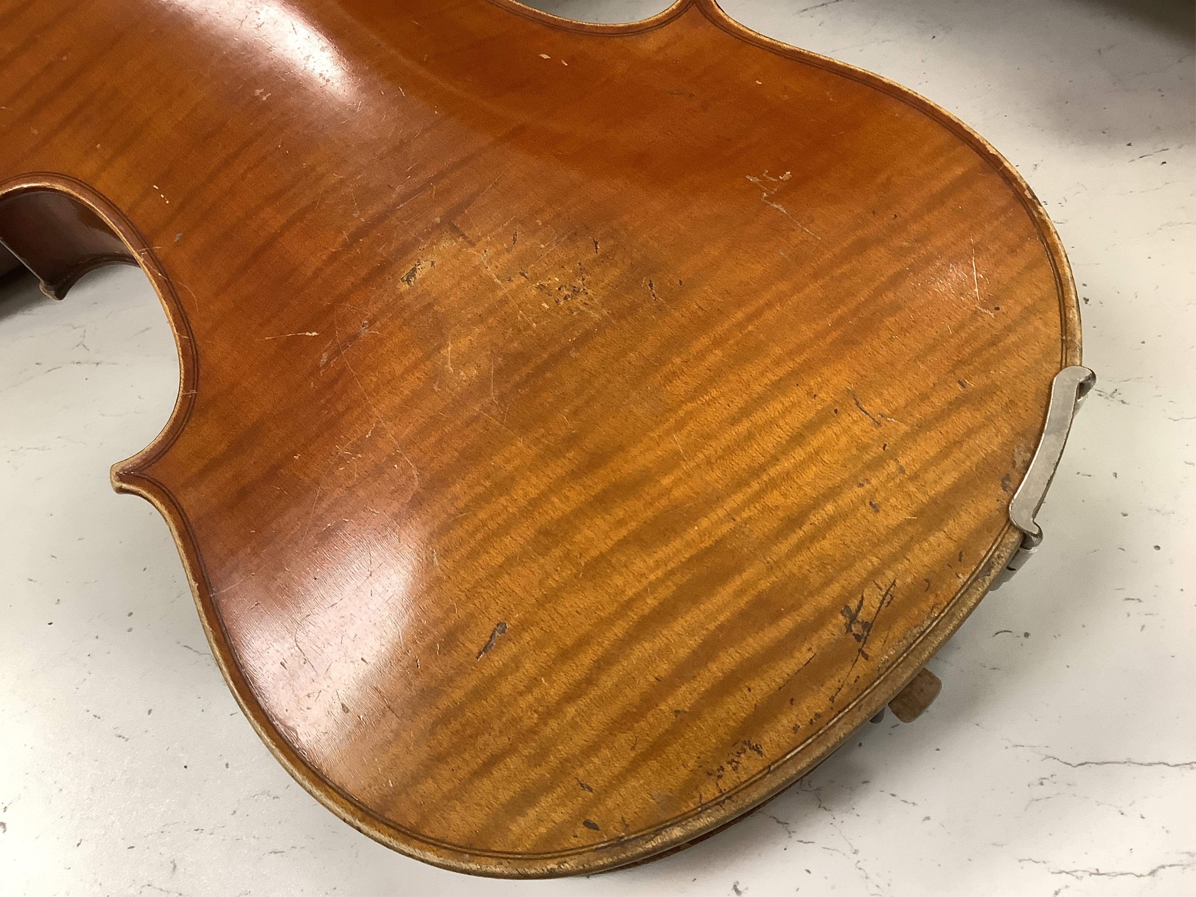 A full-size French violin by Jerome Thibouville-Lamy, one piece back, cased